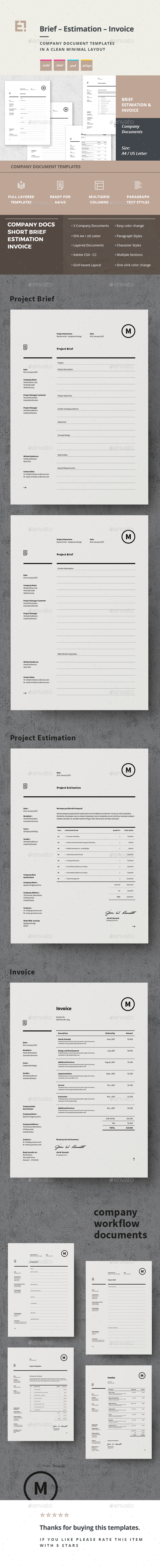 Invoice Estimation Brief - Proposals & Invoices Stationery