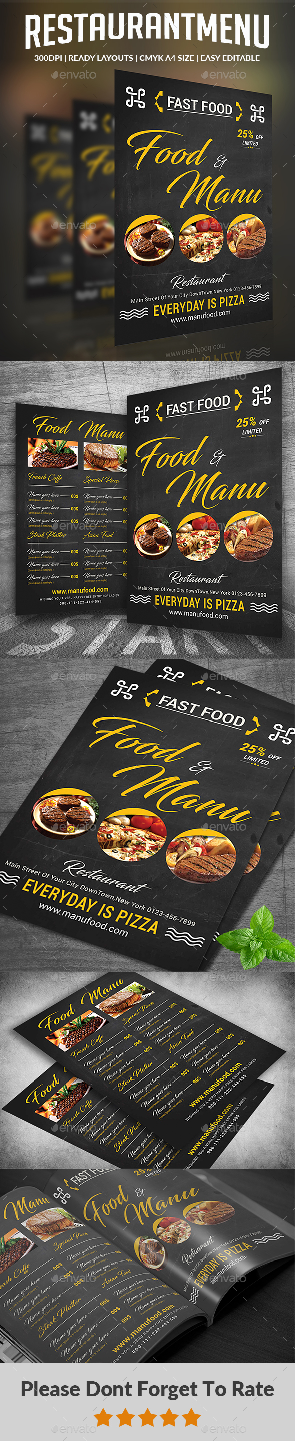 Restaurant Food Menu - Food Menus Print Templates