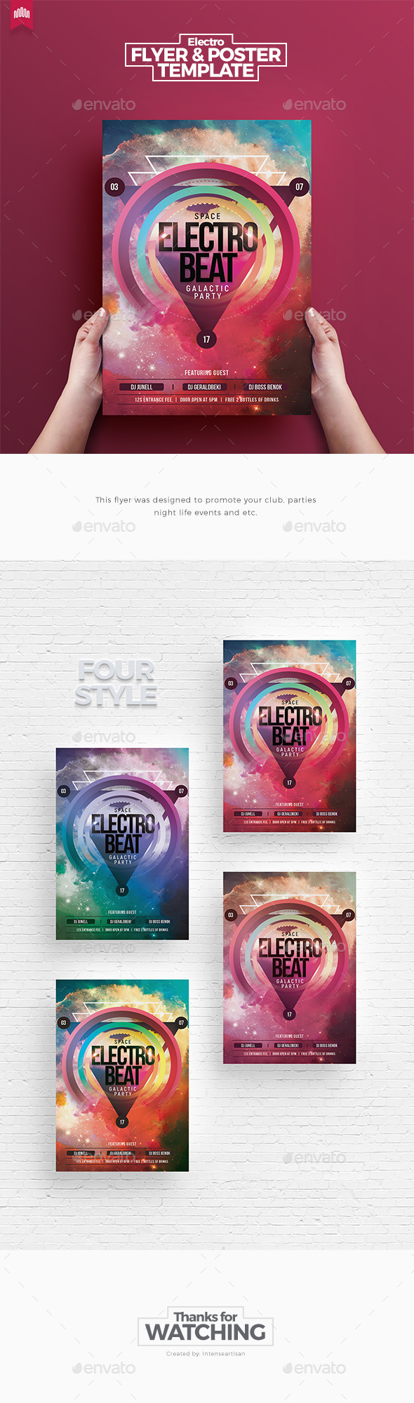 Space Electro Beat - Flyer Template - Clubs & Parties Events