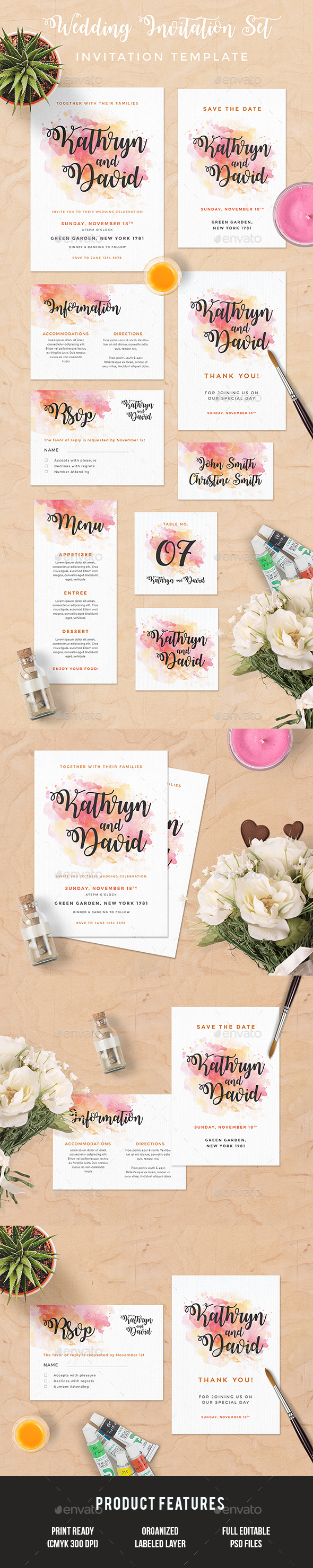 Wedding Invitation Set - Invitations Cards & Invites