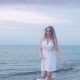 Pretty Girl Running on the Shore and Smiling - VideoHive Item for Sale