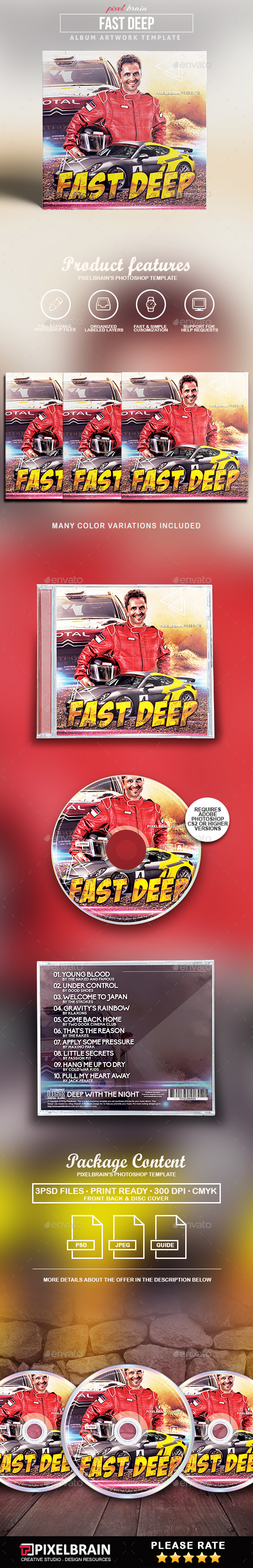 Fast Deep CD Cover Artwork - CD & DVD Artwork Print Templates