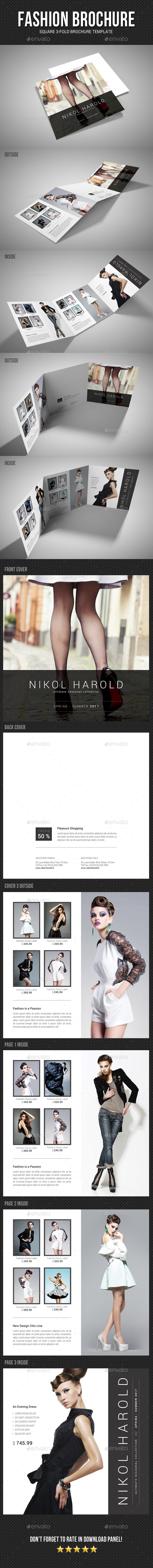Square Tri-Fold Fashion Brochure - Catalogs Brochures