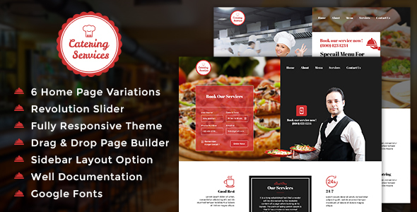 Chef - Restaurant - Catering WordPress Theme - Restaurants & Cafes Entertainment