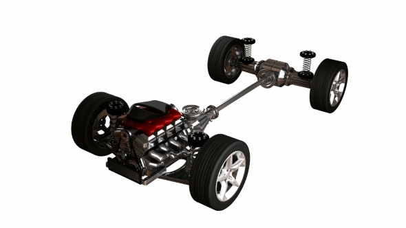 Car Chassis with Engine, Motion Graphics | VideoHive