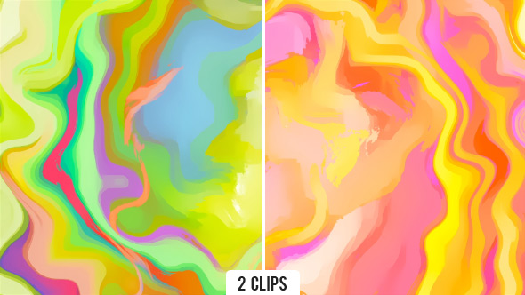 Water Color Curly Strokes - 2 clips