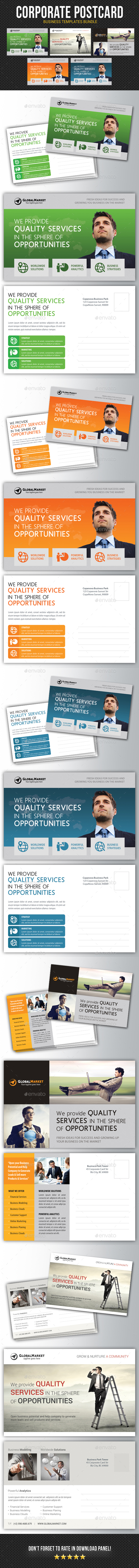 Corporate Business Postcard Bundle - Cards & Invites Print Templates