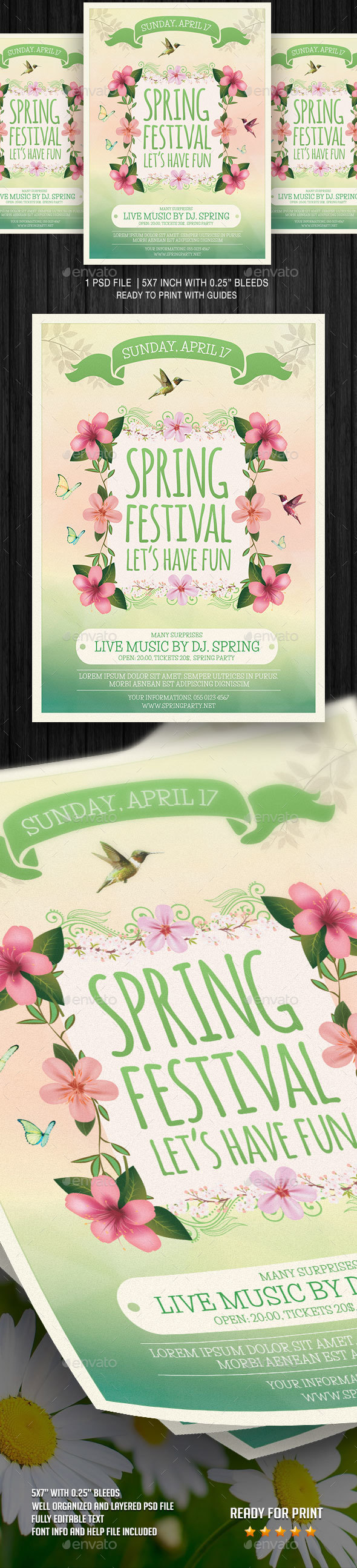 Spring Festival Flyer Template - Flyers Print Templates