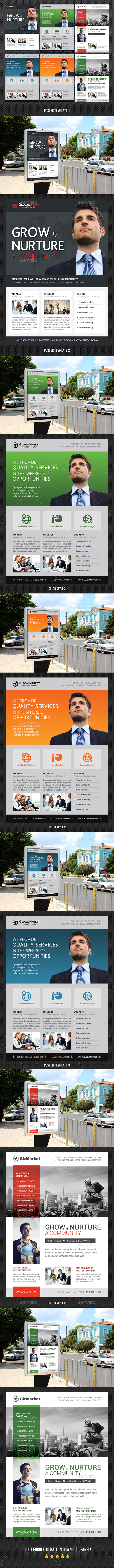 3 Corporate Business Poster Bundle 02 - Signage Print Templates