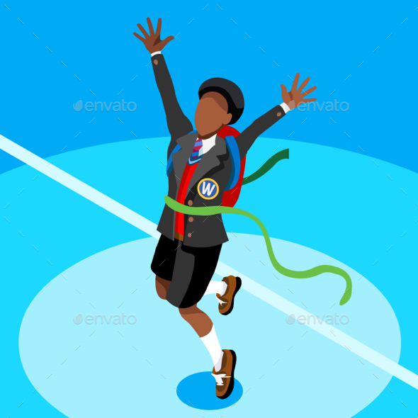 Student Isometric Person Vector Illustration - People Characters