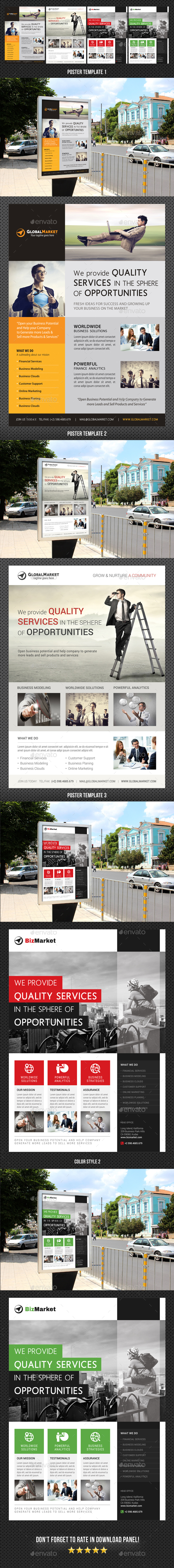 3 Corporate Business Poster Bundle 03 - Signage Print Templates