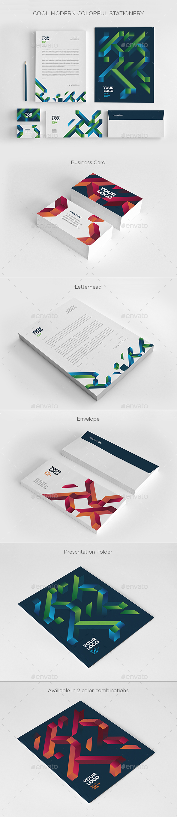 Cool Modern Colorful Stationery - Stationery Print Templates