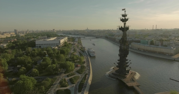 Aerial View of Peter the Great Statue