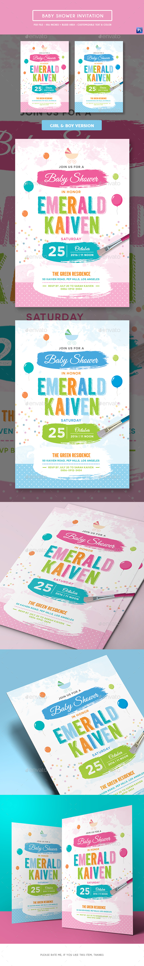 Baby Shower Invitation - Invitations Cards & Invites