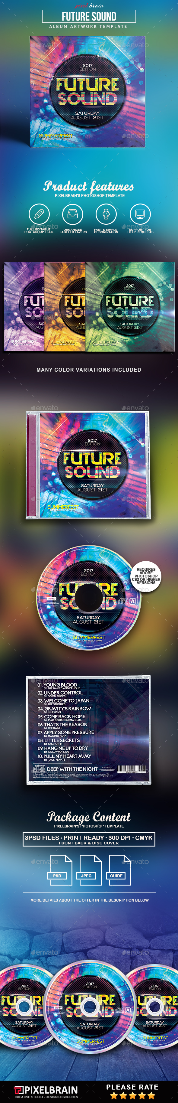 Future Sound CD Cover Artwork - CD & DVD Artwork Print Templates