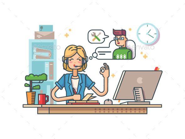 Call Customer Support - People Characters