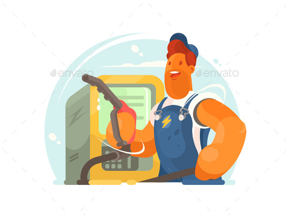 Refueller in Working Form - People Characters