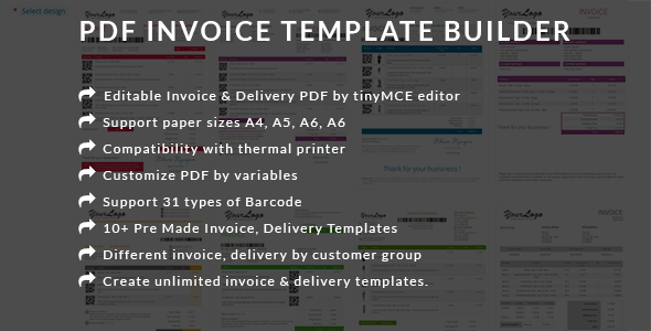 PDF invoice template builder - Edit Invoice & delivery template Prestashop module - CodeCanyon Item for Sale
