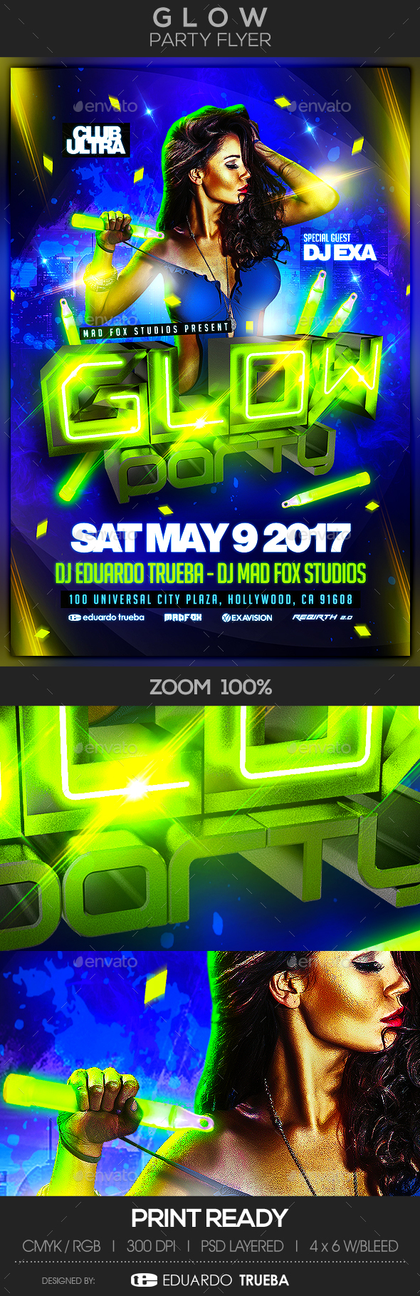 Glow Party Flyer - Clubs & Parties Events