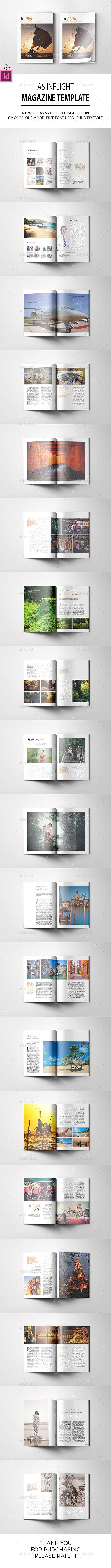 A5 Inflight Magazine Template - Magazines Print Templates