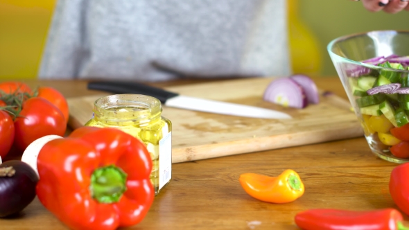 Preparing Fresh Ceasar Salad