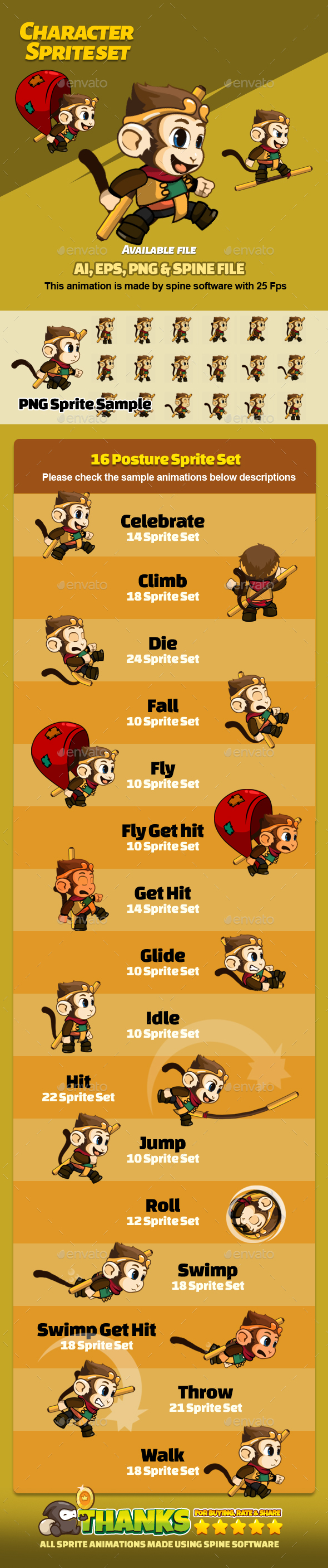 Character Set V12 - Sprites Game Assets