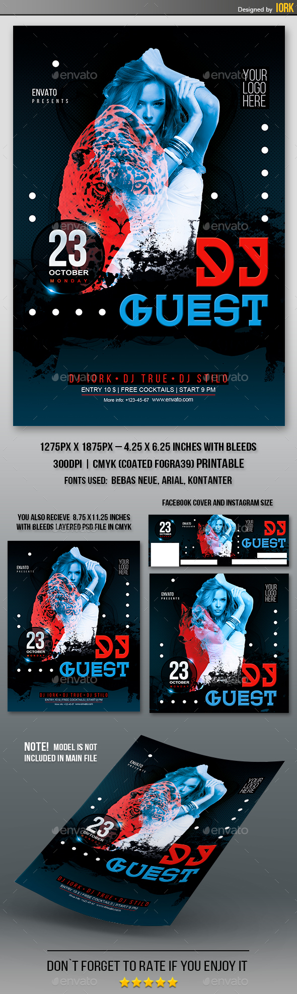 Dj Guest Party flyer and poster - Clubs & Parties Events