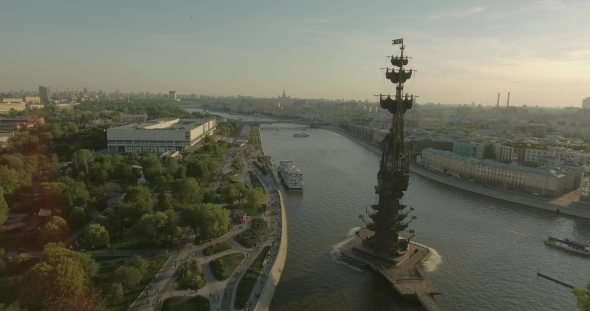 Aerial View of Peter the Great Statue