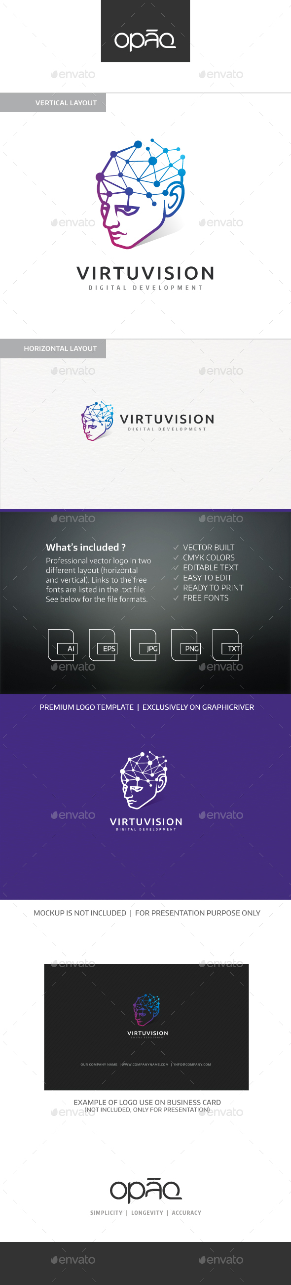 Virtual Vision Logo - Humans Logo Templates