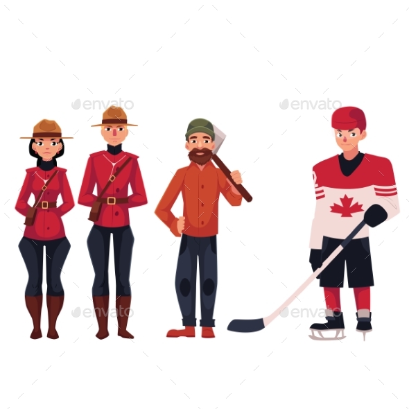 Canadian Policeman in Traditional Uniform - People Characters