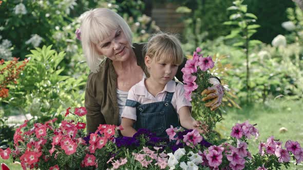Grandmother and Granddaughter in Garden alt