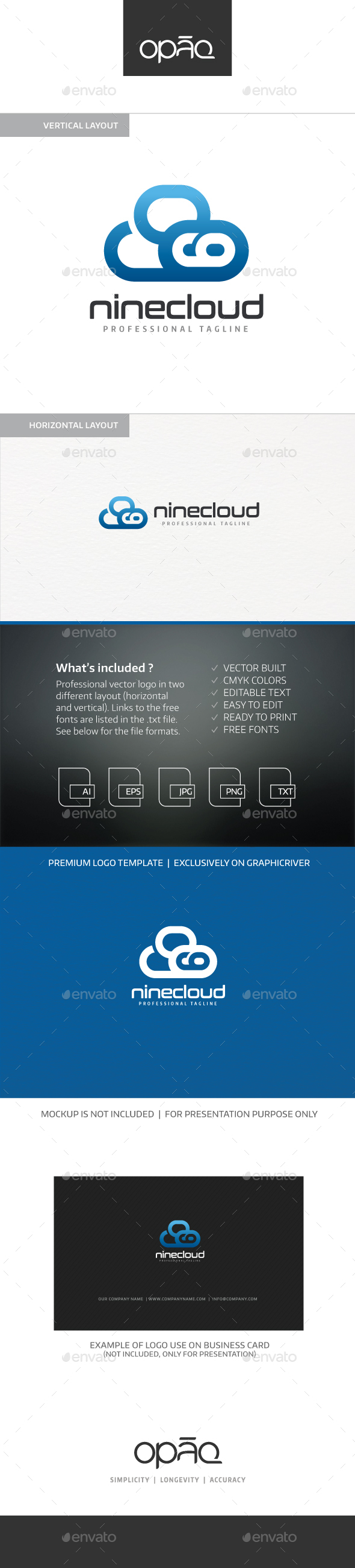 Ninety Nine Cloud - Numbers Logo Templates
