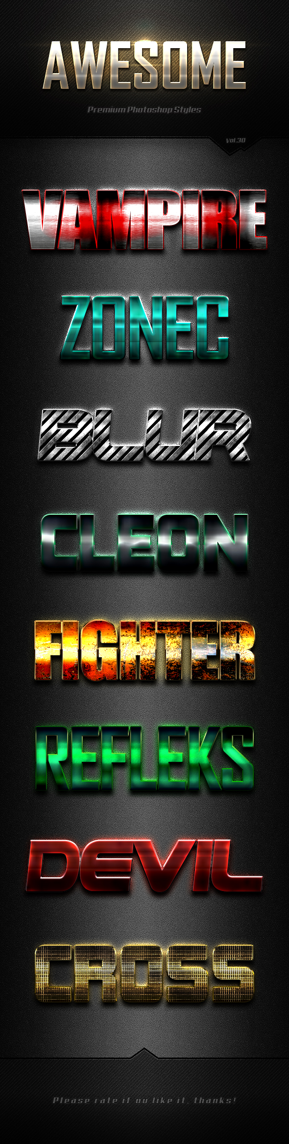 Photoshop Text Effects Vol.30 - Text Effects Styles