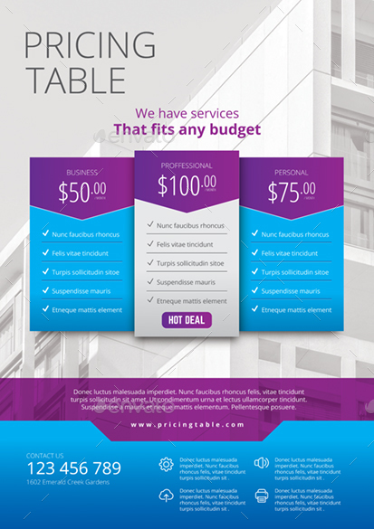 Pricing Flyer Print Templates GraphicRiver