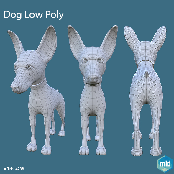 Dog Low Poly - 3DOcean Item for Sale