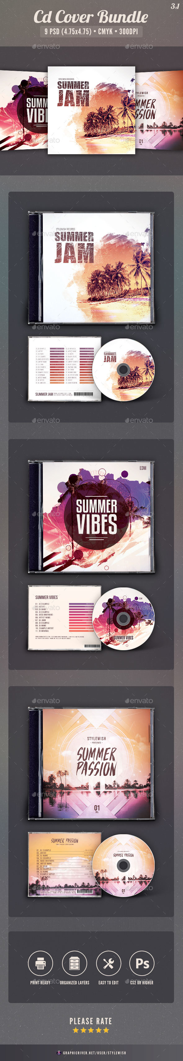 Summer CD Cover Bundle Vol.03 - CD & DVD Artwork Print Templates