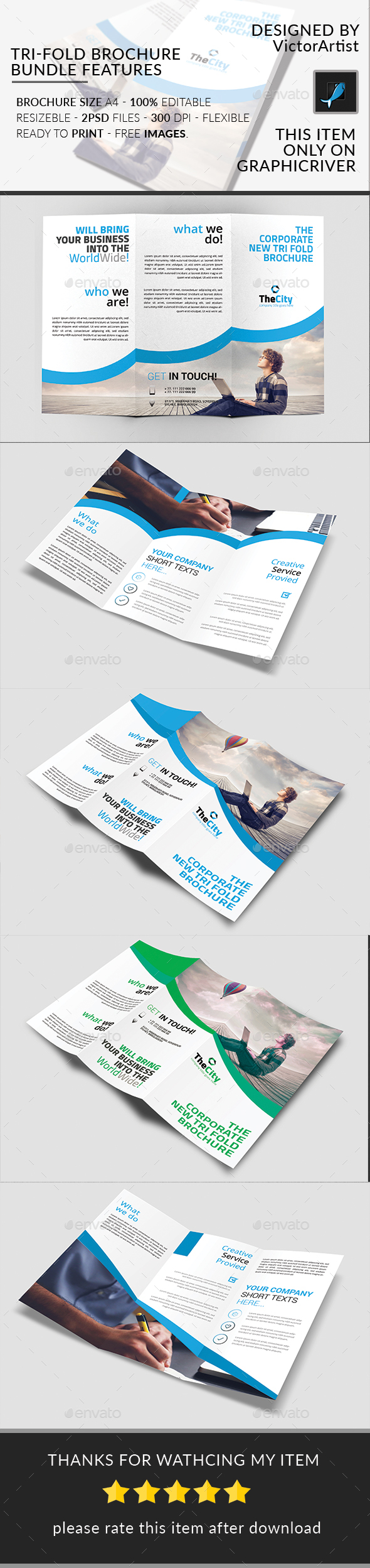 Tri-Fold Brochure Bundle - Brochures Print Templates
