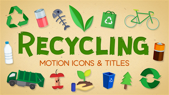 Recycling Motion IconsTitles - VideoHive 19474612