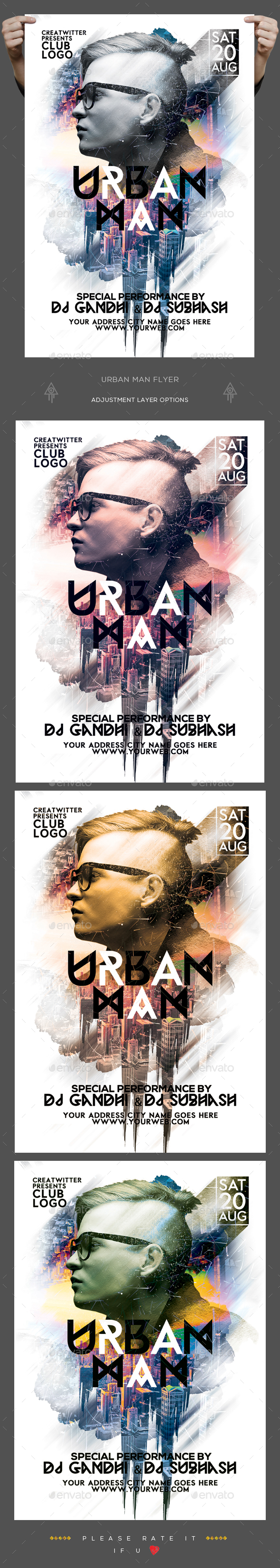 Urban Man Flyer - Clubs & Parties Events