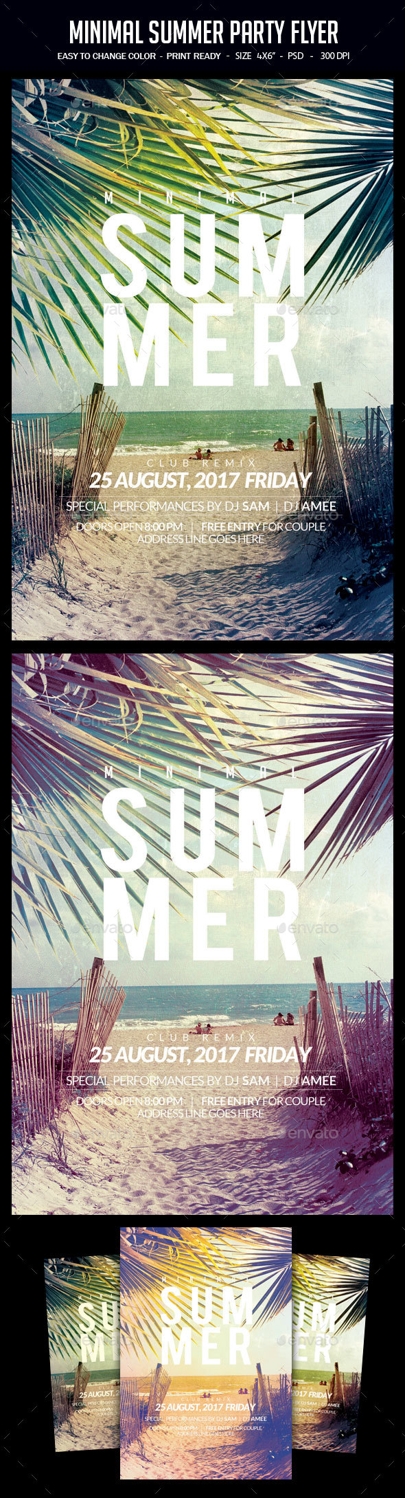 Minimal Summer Party Flyer - Clubs & Parties Events