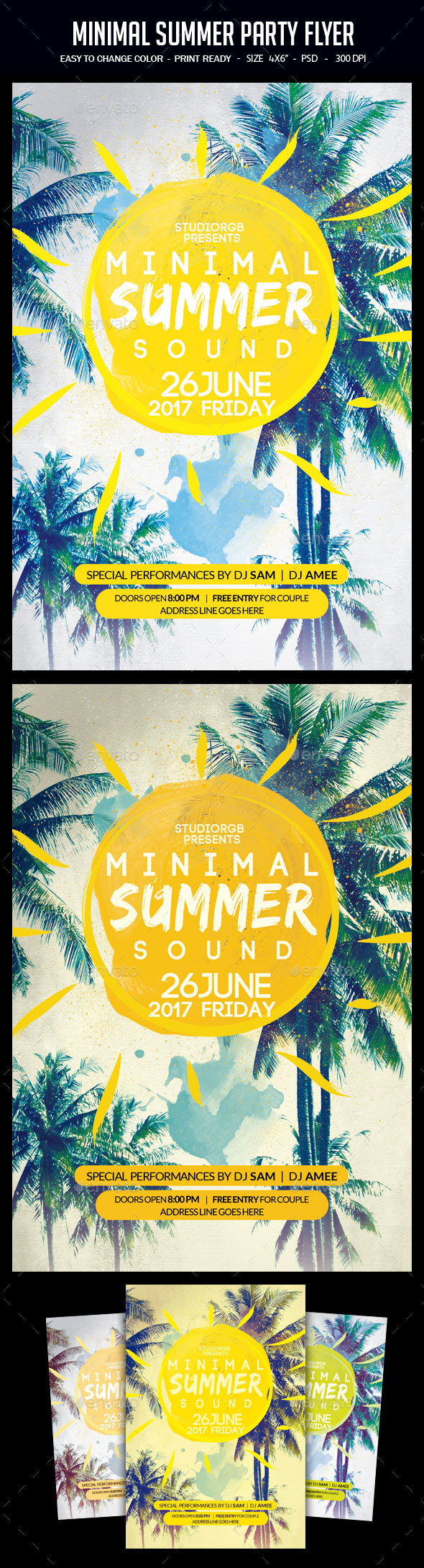 Minimal Summer Party Flyer - Clubs & Parties Events