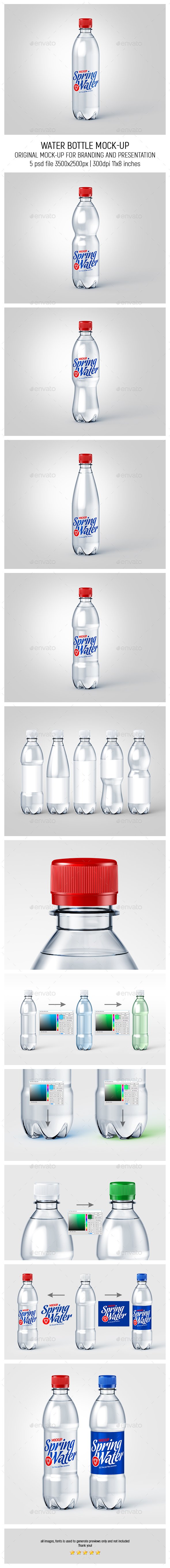 Water Bottle Mock-up - Food and Drink Packaging