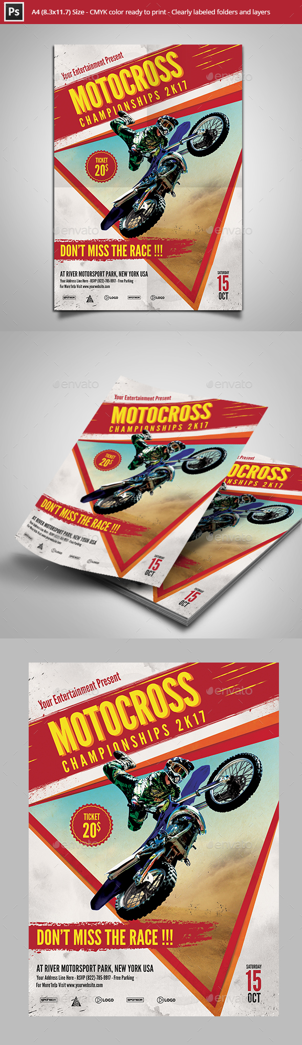 Motocross Championships Flyer Template - Sports Events