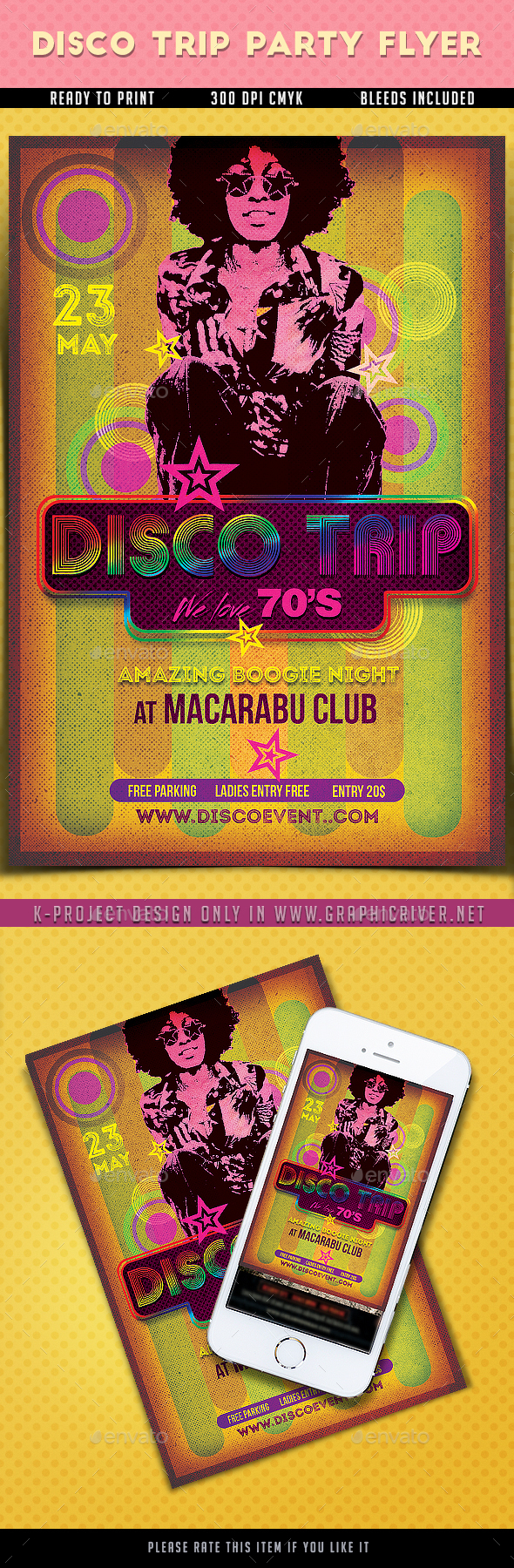 Disco Trip Party Flyer - Clubs & Parties Events