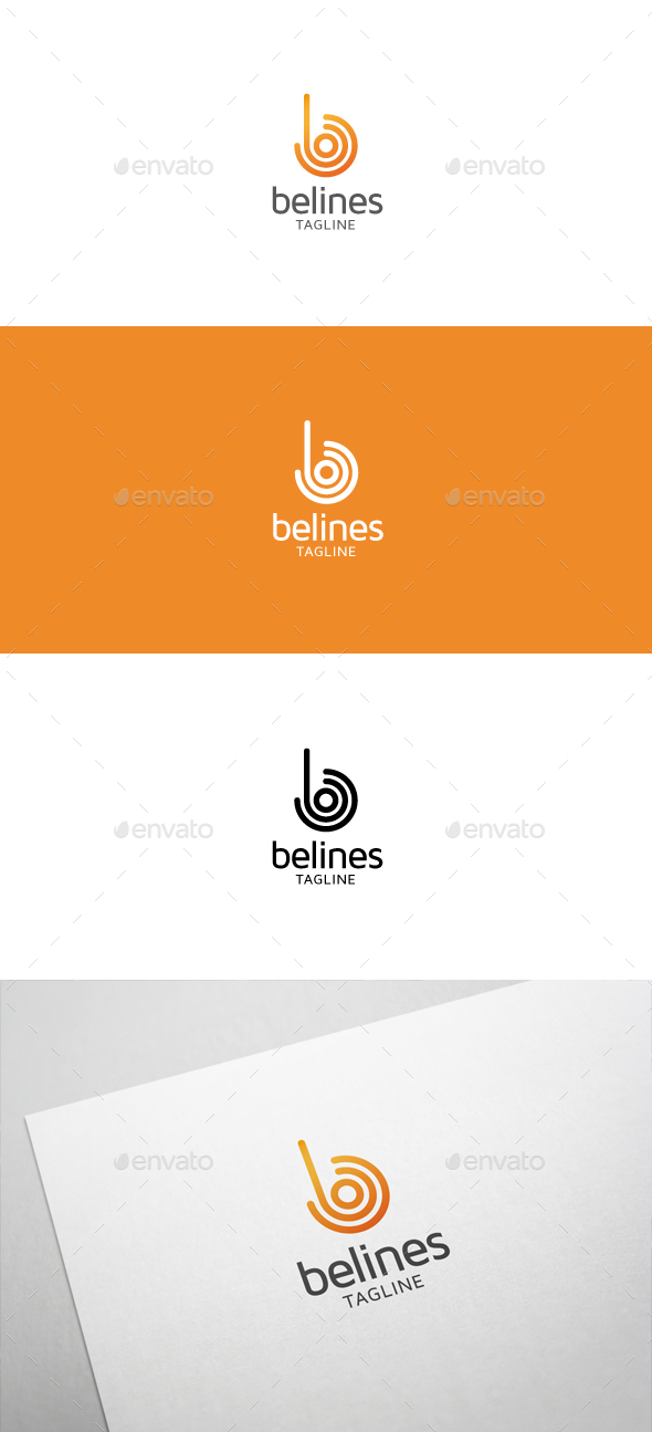 Belines B Letter Logo - Letters Logo Templates