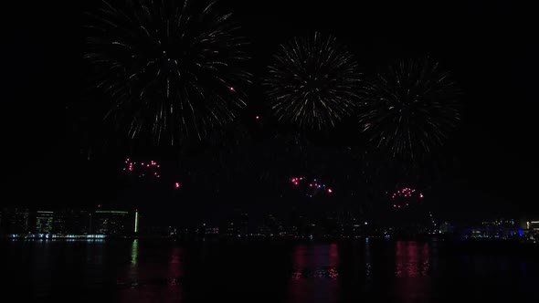 Fireworks Lighting Up the Sky As Part of 50Th Golden Jubilee UAE National Day Celebrations in Yas alt
