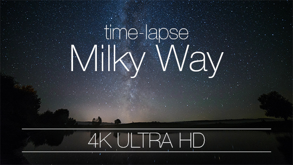 Night Sky Milky Way Galaxy Over River 4k By Parubochyi Videohive