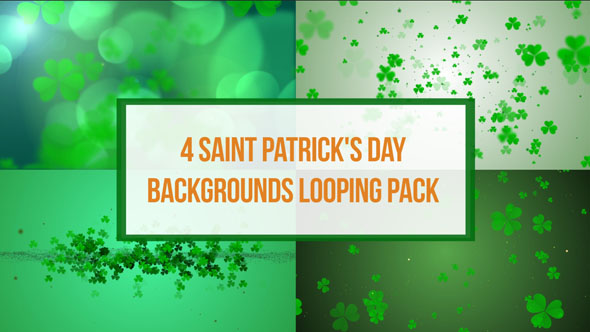 4 Saint Patrick's Day Backgrounds Looping Pack