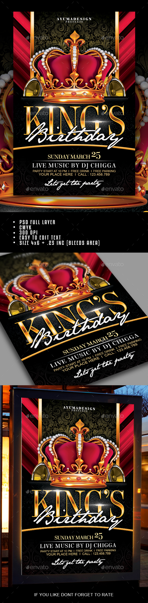 Kings Birthday Flyer - Clubs & Parties Events