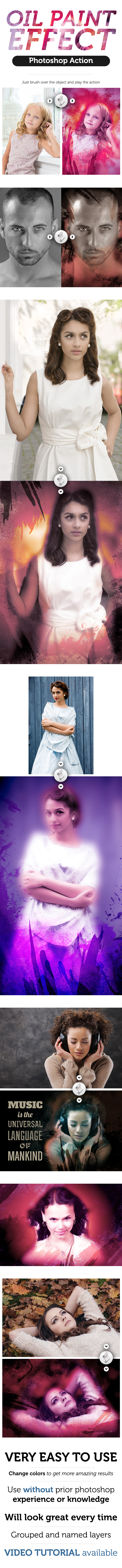 Oil Paint Effect Photoshop Action - Photo Effects Actions